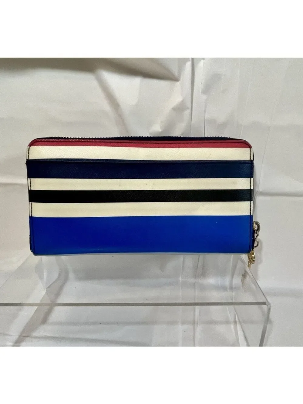 Kate Spade Laurel Way Neda Cruise Stripe Zip Around Accordion Wallet Clutch